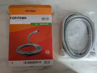 GRIFEMA Flexible de douche 2 m (acier inoxydable, anti-torsion), photo 2 prise par Marwane