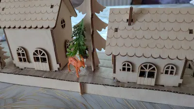 Kit maquette en bois Rayher petites maisons (52 pièces), photo 2 prise par Marwane