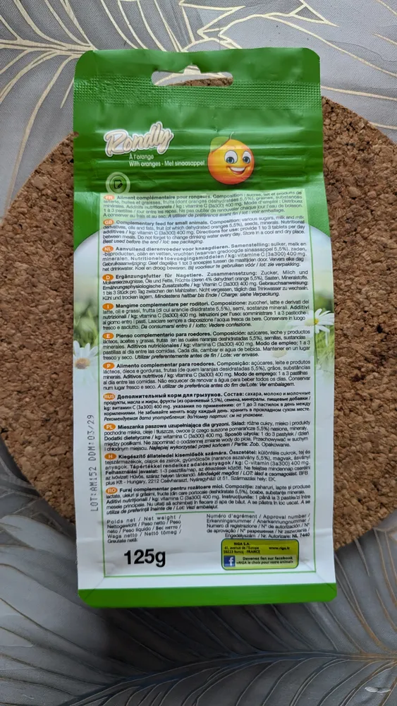 Riga Rondly Friandise à l'orange pour rongeurs (125 g), photo 2 prise par Marwane