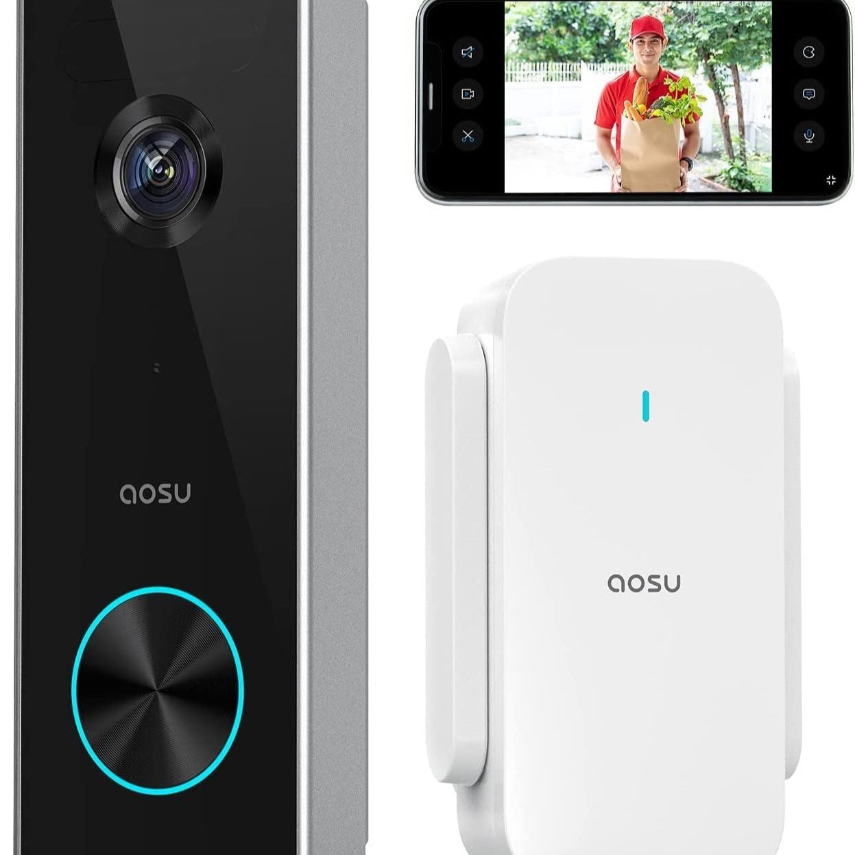 AOSU Sonnette vidéo sans Fil