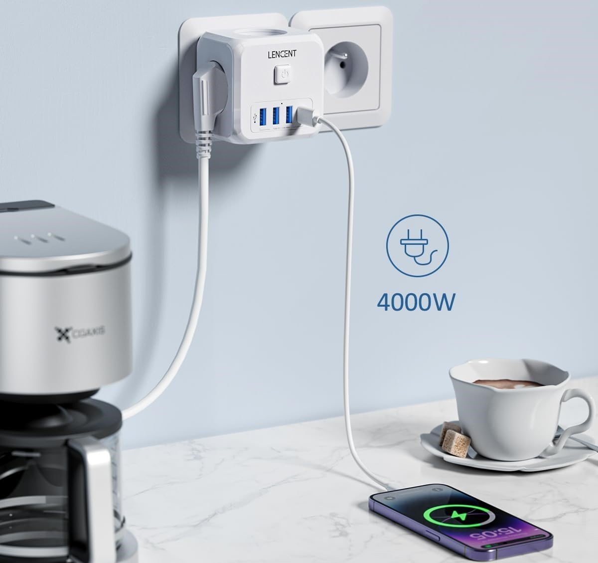 Transformez votre maison avec ces 23 gadgets high-tech ! : LENCENT Murale Prise Multiple Secteur USB